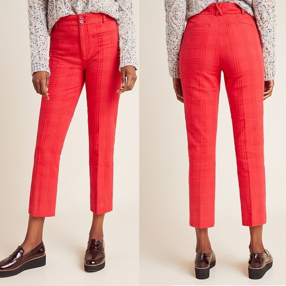 Anthropologie Pants - Anthropologie THE ESSENTIAL SLIM JACQUARD TROUSERS